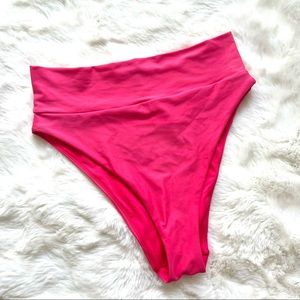 AERIE Hot Pink High Wasted Bikini Bottoms